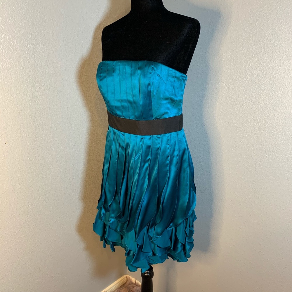 Teal Satin Dress 10